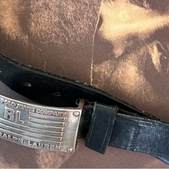 ***SOLD*** Ralph Lauren POLO JEANS COMPANY RALPH LAUREN   XS-S BLK LEATHER BELT - Picture 3 of 13